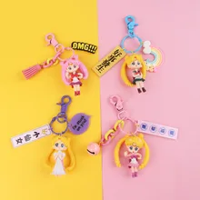 Sailor Moon Action Figures Keychains Fashion New PVC Japaness Anime Sailor Moon Tsukino Petit Figuarts Party Decoration For Girl