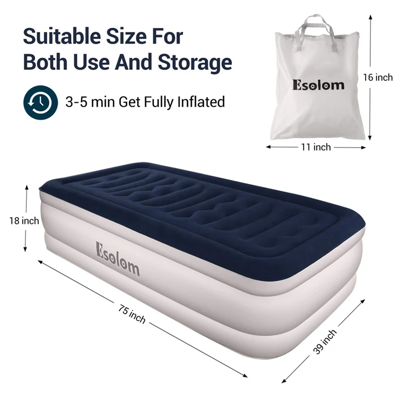 Американский разъем стандартная воздушная кровать складная без утечки надувной матрас кровать с заряжаемый насос для кемпинга дома