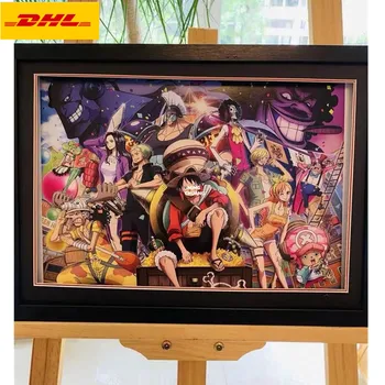 

13" ONE PIECE The Straw Hat Pirates Luffy 3D Stereograph Picture Frame Decoration Paper Gallery Action Figure Toy BOX 32CM V516