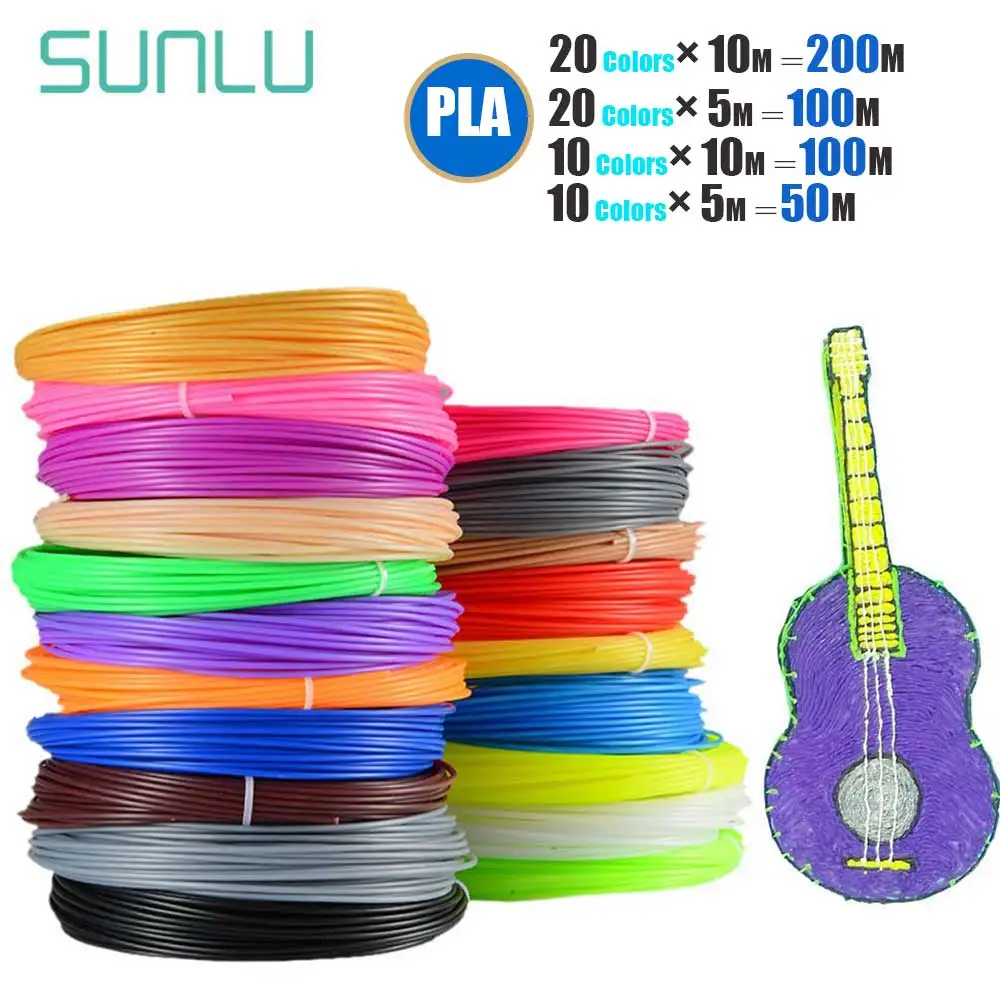 

SUNLU 3D Printing Pen Filament Refills1.75mm PLA Children Drawing Gadget Children DIY Gift 100m/200m Consumable 10 Or 20 Rolls
