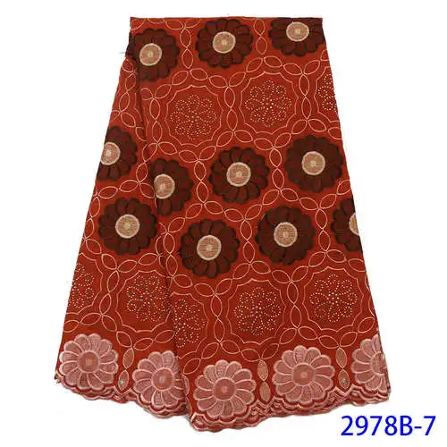 NIAI Высокое качество хлопок швейцарская вуаль кружева в швейцарском стиле стиль африканская нигерийская кружевная ткань для женщин XY2978B-7 - Цвет: picture 7