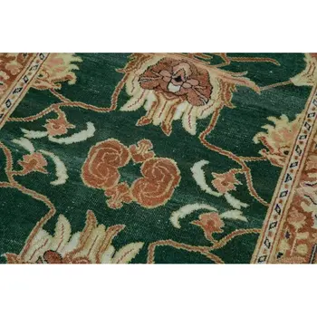 

90x556 Cm Green Handmade Oushak Runner Rug-3x18 Ft