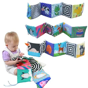 

Baby Rattle Toys Knowledge Baby Cloth Book Around Multi-touch Multifunction Fun And Double Colorful Newborn Bed Bumper