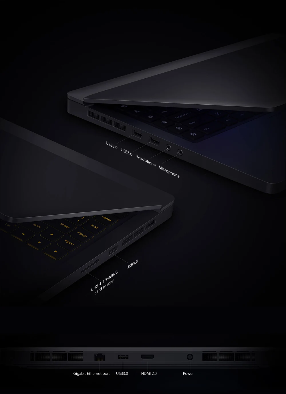 Xiaomi mi Ga mi ng ноутбук 15,6 ''Windows 10 Intel Core I7-7700HQ четырехъядерный 16 Гб ОЗУ 256 ГБ SSD 1 ТБ HDD GTX1060 ноутбук для игры