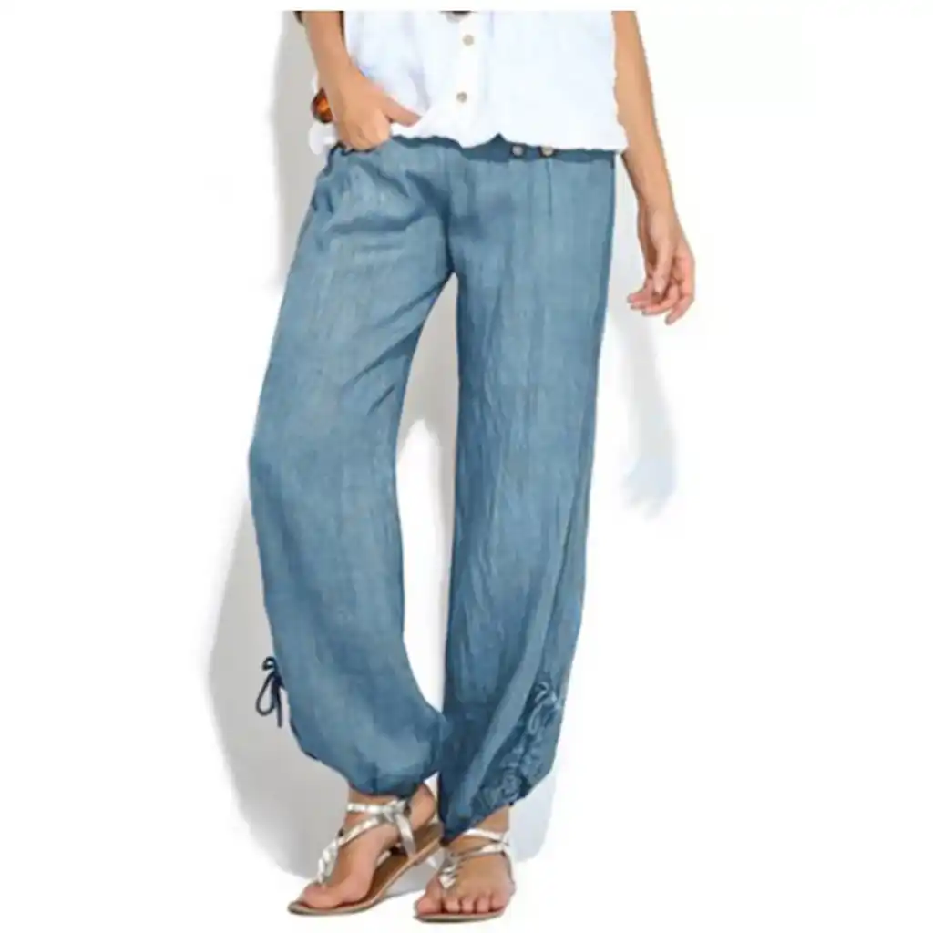 Plus Size High Waisted Linen Pants 