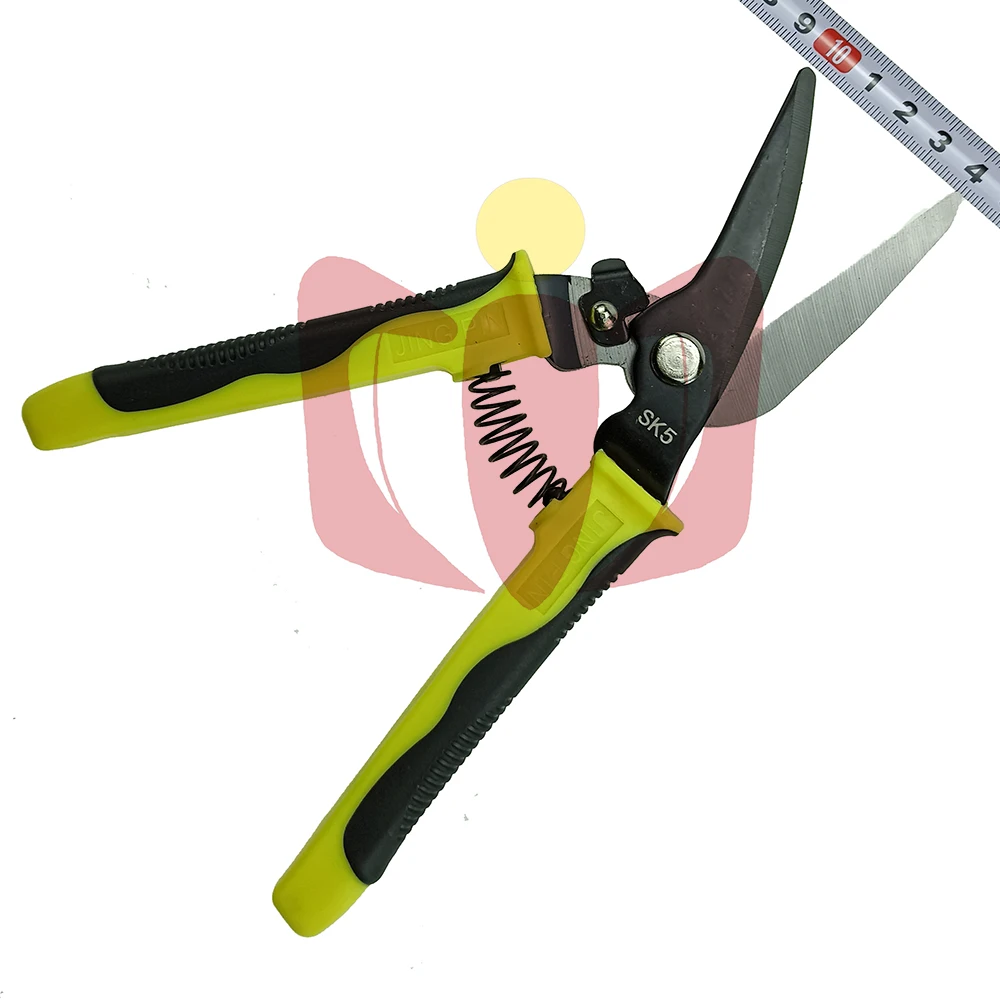8" 200mm Snips Plastic Handle Curved Cut Sheet Metal Heavy Duty Shear Scissors For Cutting Iron High Quality
