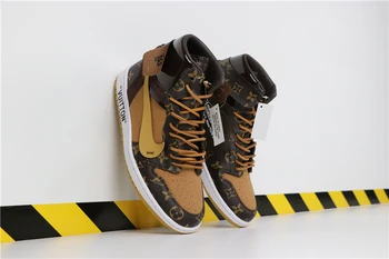 

Nike Air Jordan 1 Off-Louis AJ1 Basketball Shoes Outdoor Leisure Skateboard Shoes Women's High-end Comfortable High Sneakers Men