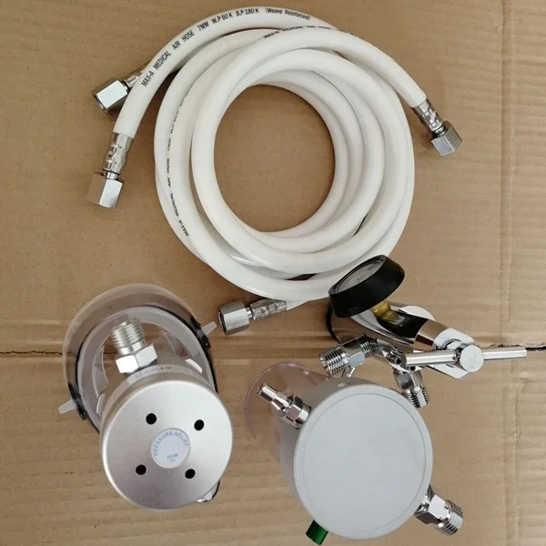 

Demand valve resuscitation set with with high pressure hose with connector