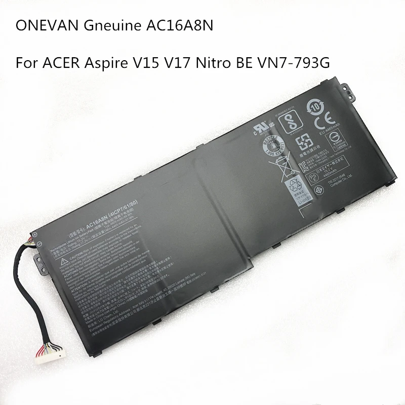Оригинальный аккумулятор для ноутбука AC16A8N 4ICP7/61/80 Acer Aspire V17 V15|Аккумуляторы