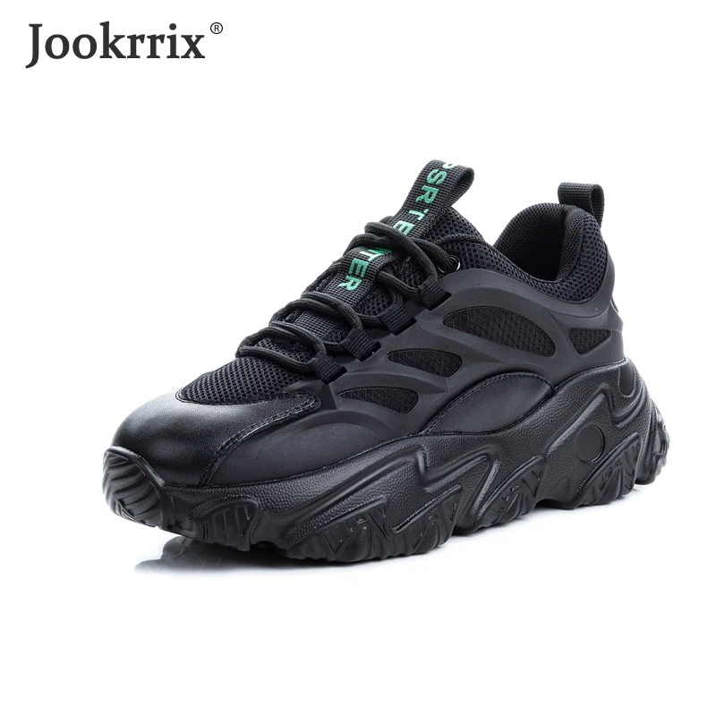 

Jookrrix 2020 Women Sneaker Autumn Women Fashion Shoes Chunky Sneakers For Female Brand Thick Sole Sports Sneaker Black ZD2903