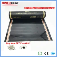 30/50/100m2 High Glass Graphene PTC Heating Film Korea Energy Saving Infrared Electric Warm Floor Film