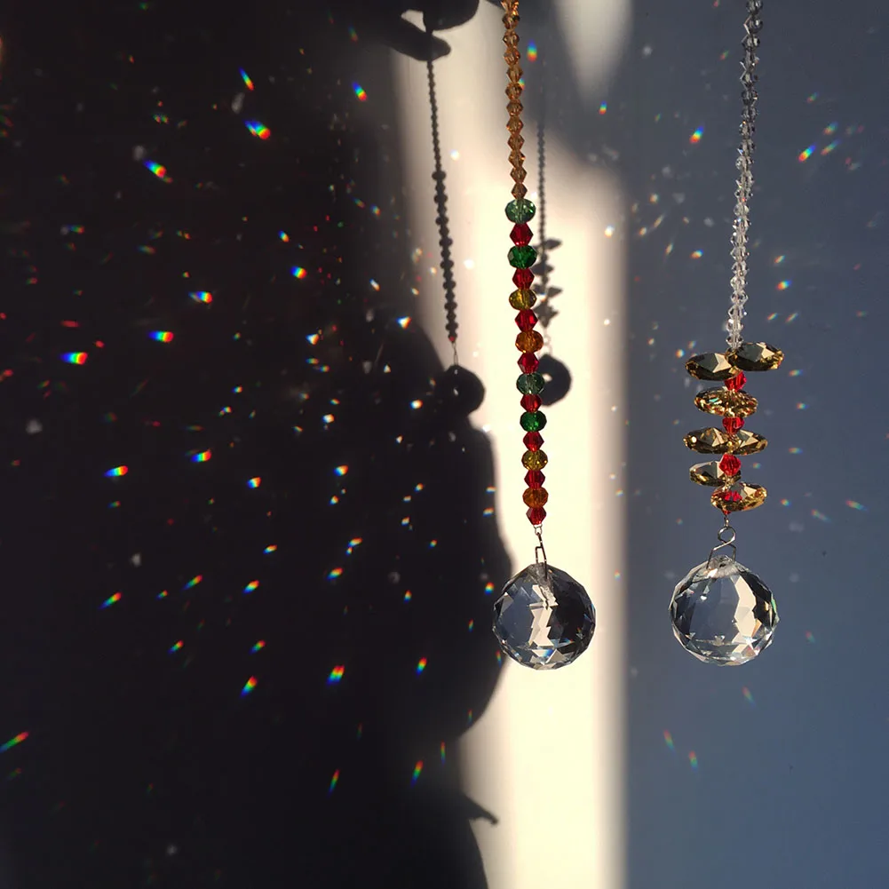 2PK/набор ручной работы Suncatcher Радуга производитель хрустальный шар Призма кулон Висячие орнамент домашний свадебный Декор сувениры