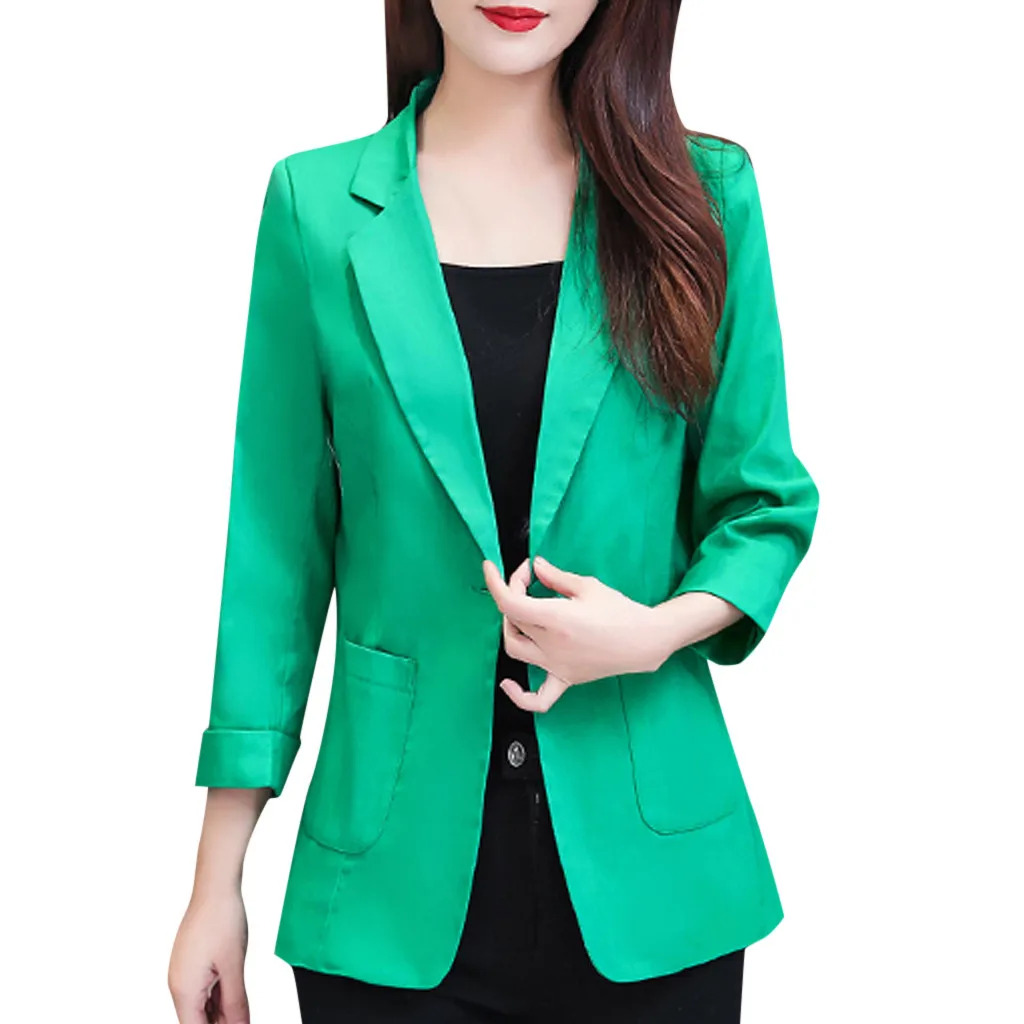 blazer feminino blazer women blazer mujer marynarka damska blazer femme blaser feminino plus Plus Size Three Quarter Sleeve Z4