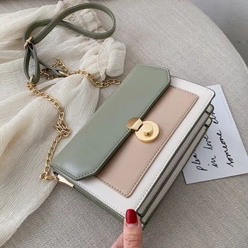 

PU Leather Contrast Color Crossbody Bags small For Women 2020 Fashion Small Shoulder Bag Female Handbags And Purses Travel Bags