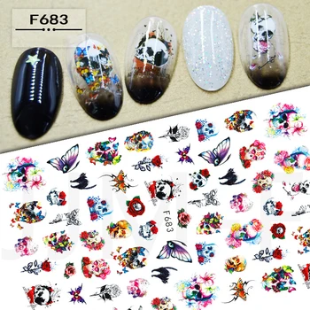 

3D Nail Sticker Decals Self-adhesive Design Stickers for Nails Flowers Skull Butterfly Stickers for Manicure Nail Art Decoration