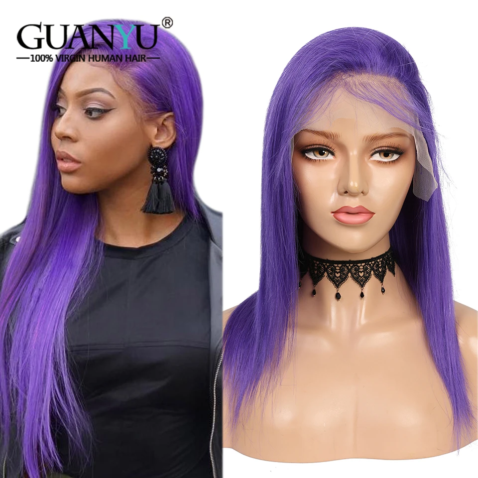 Парики из натуральных волос на кружевной основе, 13X4, фиолетовый цвет, бразильские волосы remy, светильник, Омбре, парики для черных женщин