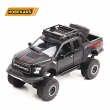 Ford Raptor F150 1/32, модель грузовика, литой под давлением, металлический сплав, светильник, машины для моделирования, игрушки для детей, подарки для детей