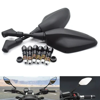 

2Pcs/Pair Universial 8mm 10mm Motorcycle Mirror Convex Mirror black For Yamaha YZF600R YZF750 YZF1000 R XJR1300 FJR1300 XTZ1200