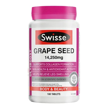 

Grape Seed 14,2500 mg supports collagen formation skin health & antioxidant activity helps relieve leg swelling 180 pcs