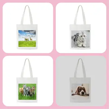 

DIY Holiday Shopper Casual Bags Tote Bags Shoulder Bag Cloth Bags Ladies Duty Cotton Canvas Shopping Bags