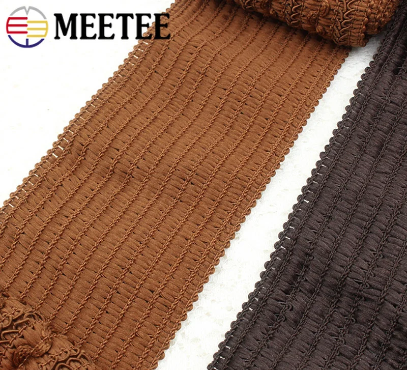 Meetee 2/4 м 7 см плетеные кружевные шорты с эластичным поясом и полиэстер резиновая эластичная ленточная ткань кружевной отделкой DIY одежды Декор швейная фурнитура EB026