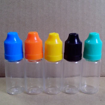 

5pcs Empty Clear PET 10ML E Liquid Plastic Needle Bottles With Childproof Cap And Long Thin Tip Dropper Vail