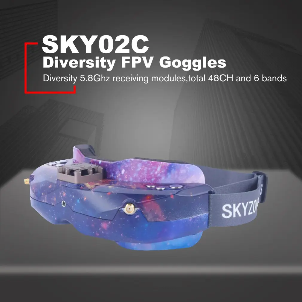 SKYZONE SKY03O 5,8 ГГц 48CH разнообразие FPV очки поддержка HDMI отслеживания головы с вентилятором DVR фронтальная камера для радиоуправляемого дрона