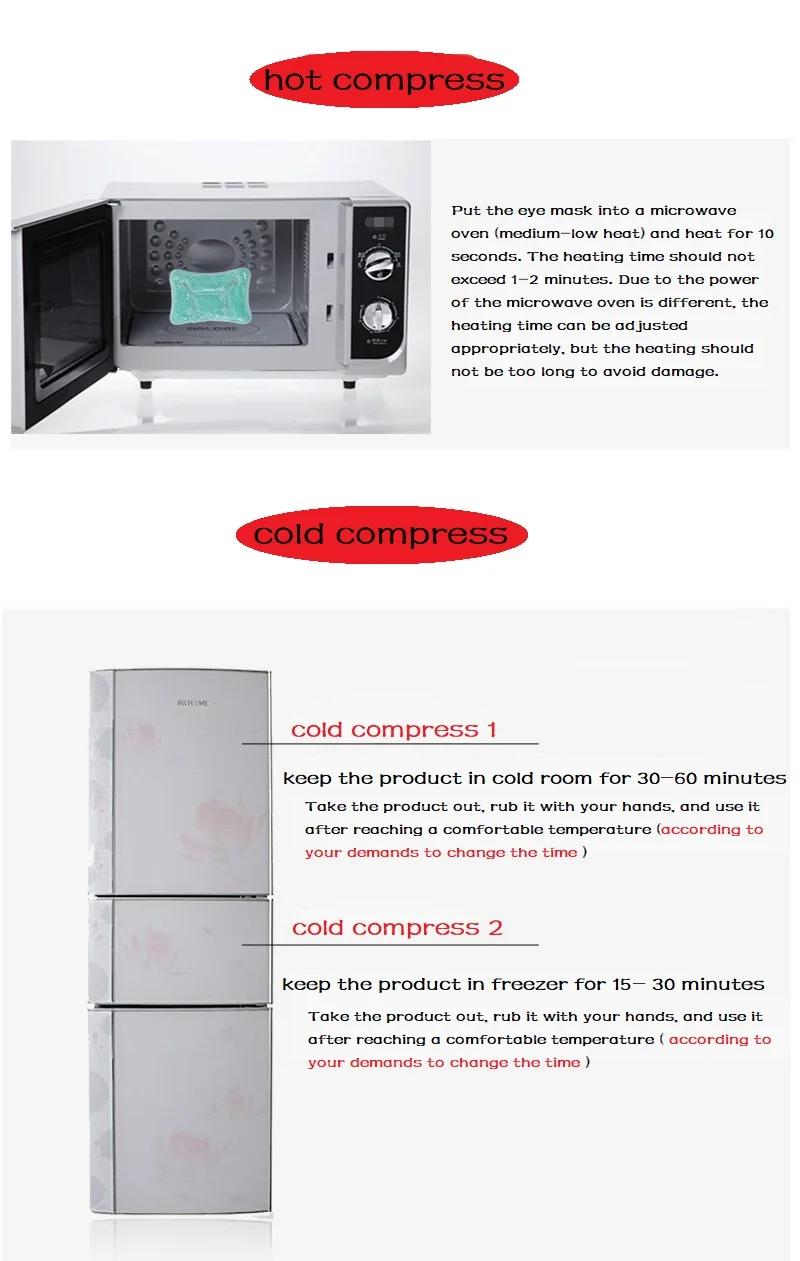 2 Pcs Ice Gel Eye Patch for Injuries Reusable Gel Cold Pack for Pain Relief Toothache Breastfeeding Tired Eyes Face Headaches