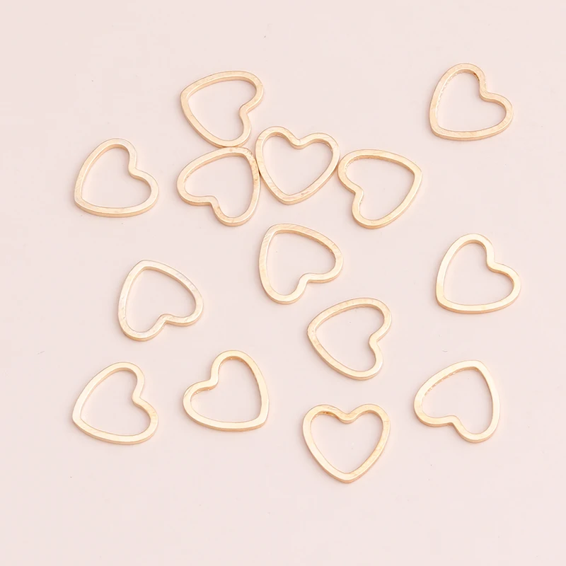 Small Hollow Hearts Connectors Beads DIY Bracelets Necklaces Gold Silver Color Charms Jewelry Making Findings 100pcs alloy heart charms silver charm silver charms metal charm jewelry charms