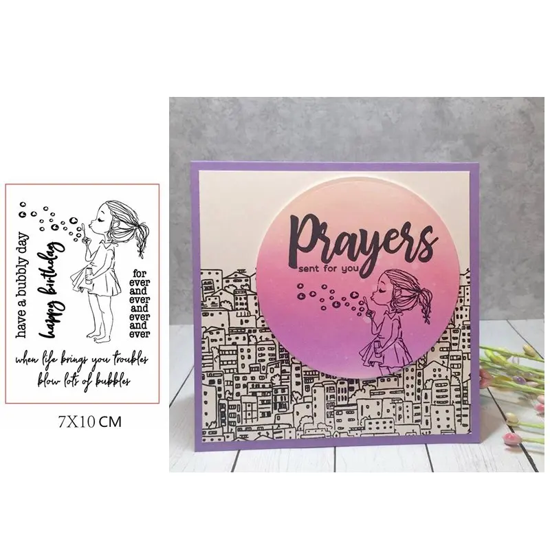 

Clear Silicone Stamps Happy Birthday Lovely Girl Sentence Letter Stamps DIY Scrapbook Craft Cards Stencils Embossing Paper 2019