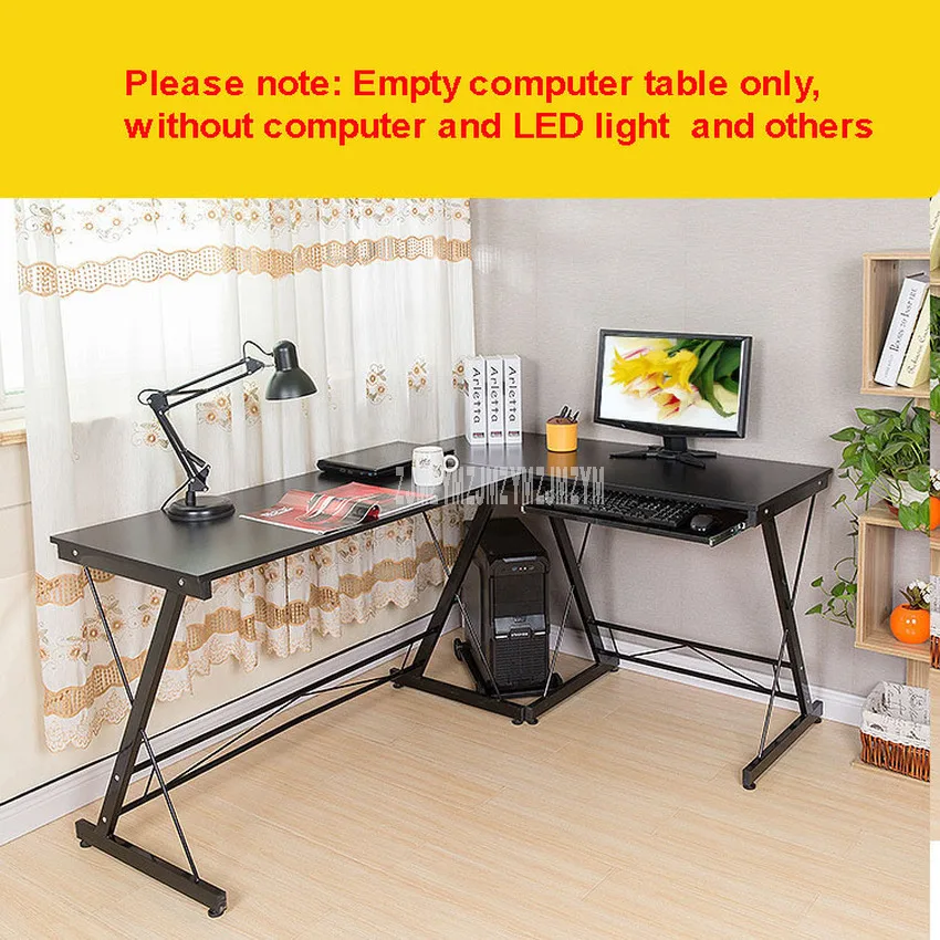  L-Shape Office Writing Desk Corner Computer Desk Wood Right-angle PC Laptop Table Home Furniture Ga