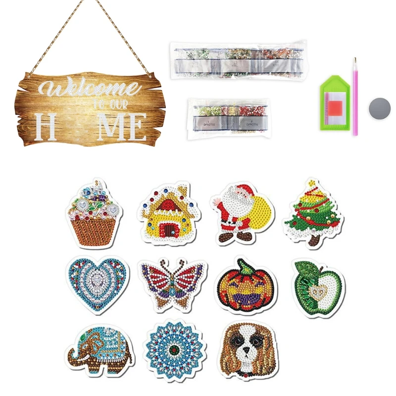 

Handmade House Listing Diamond Painting Handmade Noctilucent Door Hangings Decor new