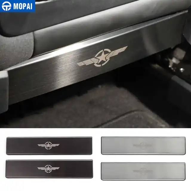 MOPAI لوحة حماية خلفية لمقعد السيارة من الفولاذ المقاوم للصدأ ، لوحة مضادة للركل ، ملصقات متسخة ، ملحقات لـ Jeep Compass 2017
