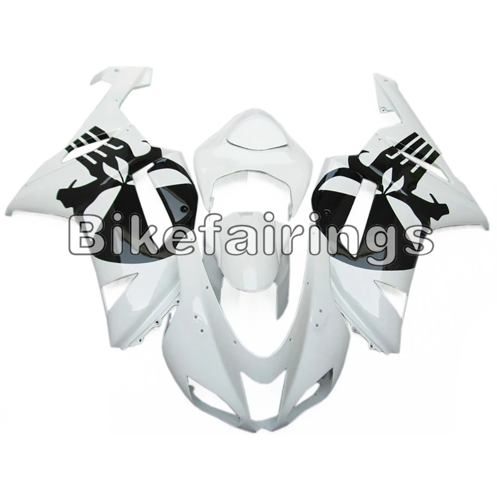 

PUNISHER AND STRIPES Cowlings For Kawasaki 2007 2008 ZX-6R ABS Injection Body Work Bike Casing Complete Fairing Kit