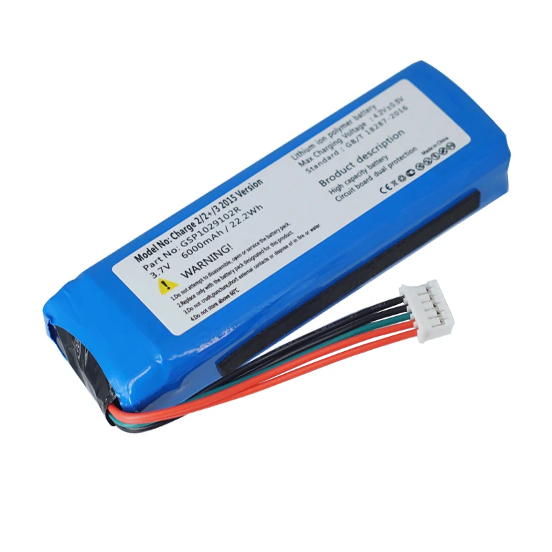 6000 мАч GSP1029102R батарея для JBL Charge 2 Plus, Charge 2+, charge 3 версия GSP1029102R P763098 батареи