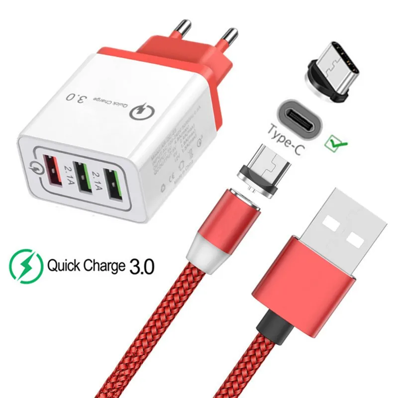 Магнитный USB кабель для Samsung Galaxy Xcover 4s A50 Realme X Xiaomi Mi 9 8 Redmi Note 7 Type C магнитное