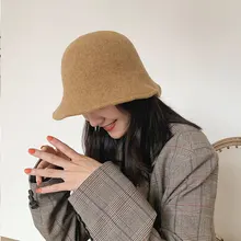 Женская шапка, осенняя и зимняя, Корейская, модная, дикая, верхняя шапка, берет, зимняя, женская, шерстяная шапка, шляпа рыбака