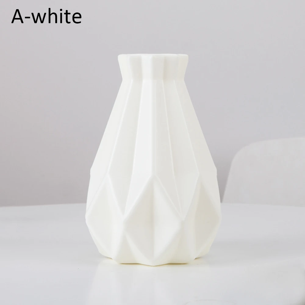 Скандинавский стиль PE устойчивая ваза для цветов пластиковые вазы имитация керамического цветочного горшка Цветочная корзина украшение стола домашний декор - Цвет: A White