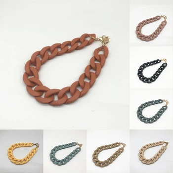 

1Pcs 60cm Resin Mix Color Fashion Handbag Chain Bag Chain Clutch Chain Detachable Shoulder Bag Strap Handle Bag Accessories