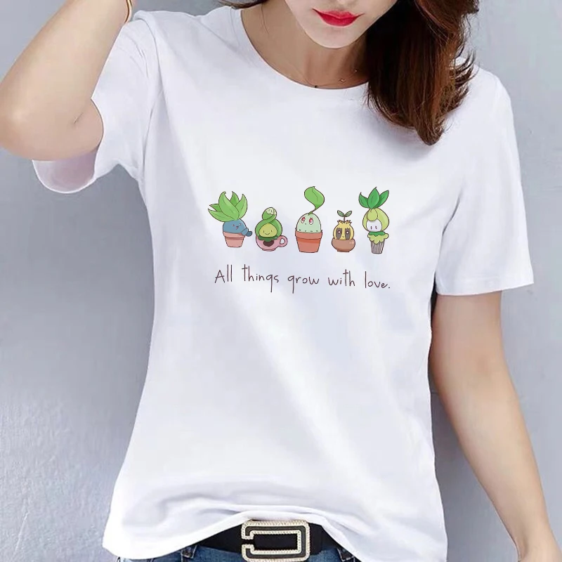 

All Things Grow With Love T-shirt Women Harajuku Short Sleeve Causal T-shirts Tops Drop Ship