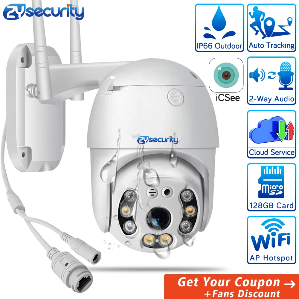 

1080p WiFi PTZ IP Camera Outdooor Wireless Home Security Speed Dome CCTV Security Camera Auto track intercom Video Surveillance