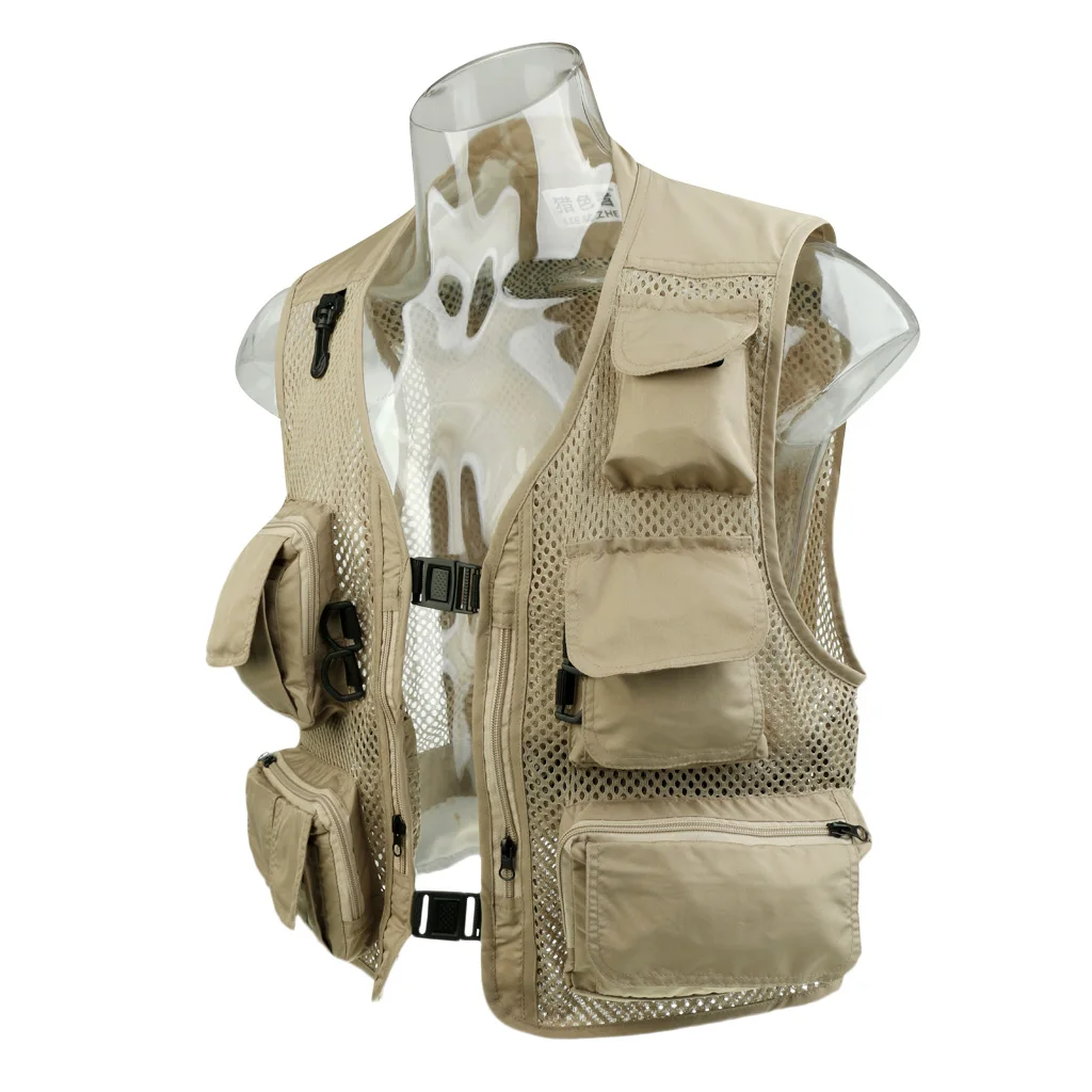Men's Outdoor Quick Dry Mesh Fly Fishing Vest Outdoor Hunting Waistcoat Travel Photography Jackets