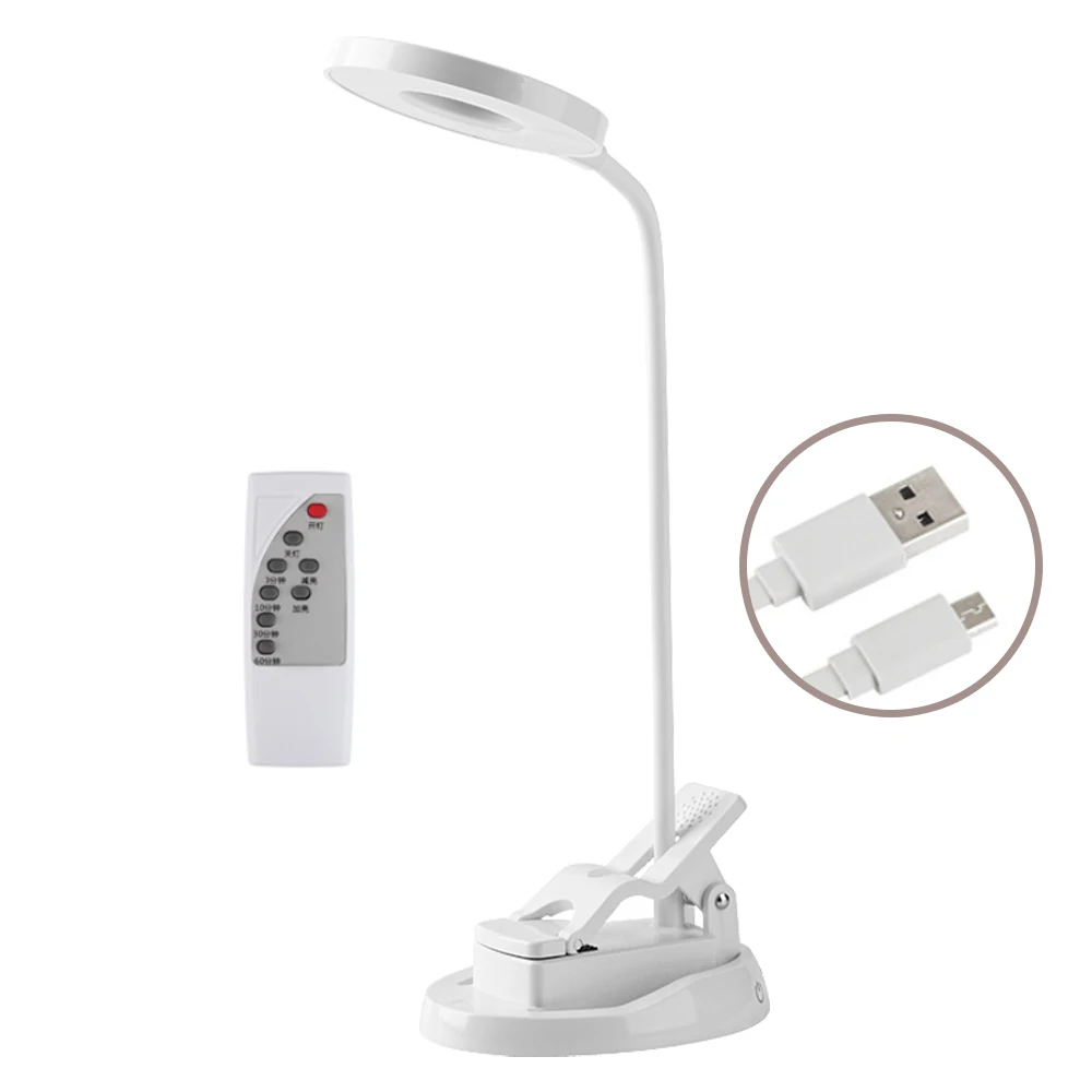 Junejour Многофункциональный светодиодный настольная лампа с зажимом USB перезаряжаемая Косметическая зеркальная лампа с затемнением для защиты глаз - Цвет корпуса: Remote control