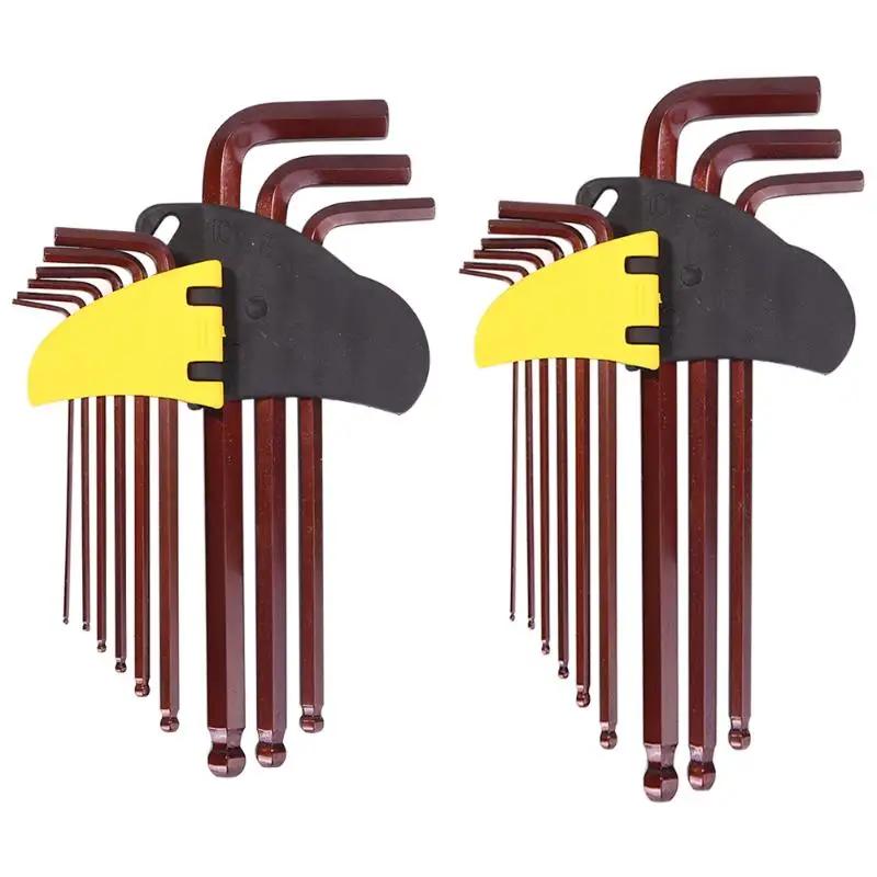 

Durable Wrench Classic Delicate Texture 9pcs/set Torx Head Allen Key Wrench Ball End Spanner Screwdriver Hand Tool Kit