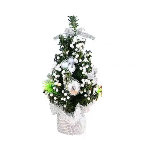 Серебристый Desktop Mini Bowknot Christmas Tree Ornament Xmas Party Home Table Decoration - Цвет: Серебристый