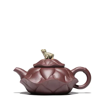 

Purple clay lotus leaf frog yixing teapot purple sand tea pot kung fu kettle