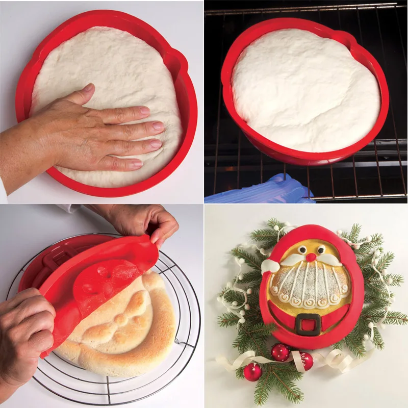 

Christmas Santa Claus Cake Mould Silicone 3D Baking Decoration Tools For XMAS Chiffon Mousse Christmas Praty Cakes Mold