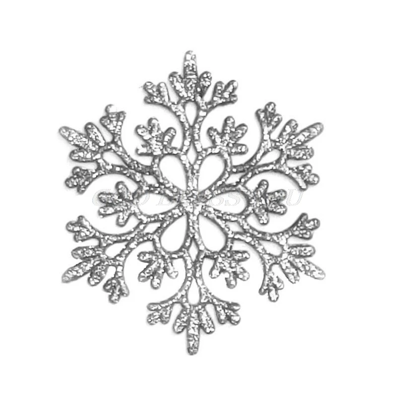 Plastic Snowflake and Stars Christmas Tree Decor Glitter Snowflake Star Christmas Tree Topper Festive Christmas Decorations