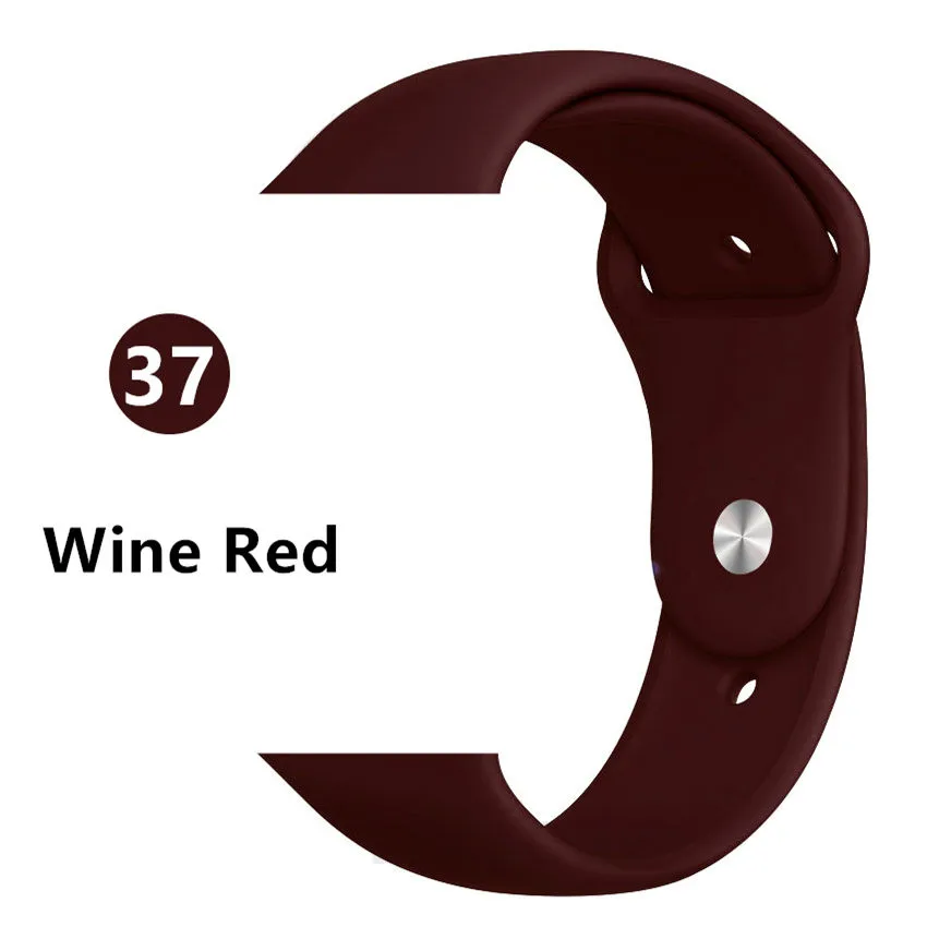 Новинка, стильный ремешок для Apple Watch, ремешок 38 мм, 42 мм, умные силиконовые зеленые часы, горячая распродажа, спортивный ремень, браслет, ремешок для часов - Цвет: Wine Red