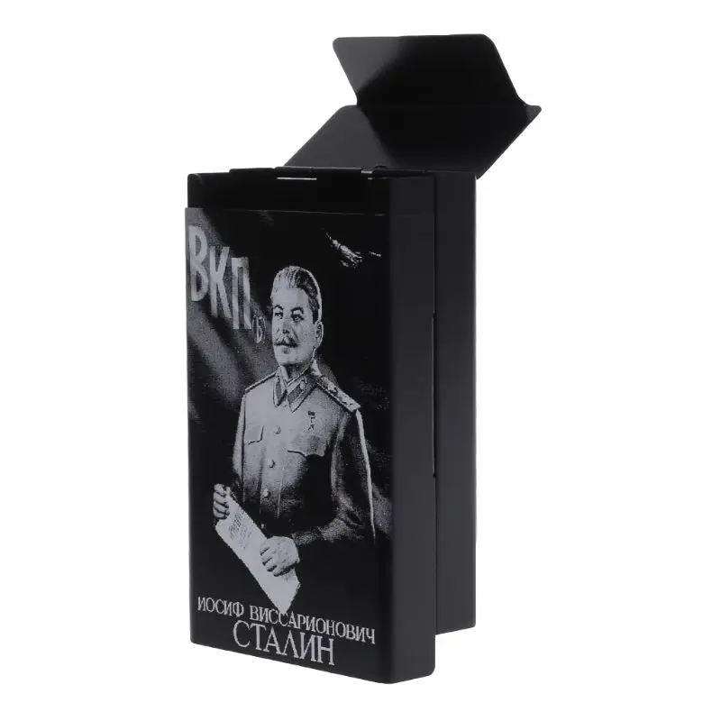 Алюминиевый сплав сигареты чехол Лазерная резная Советский Союз Сталин не будет выцветать портсигар портативные Держатели коробки Прямая поставка